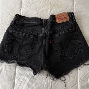 Levi's Women's Black Denim Frayed Cutoff Shorts